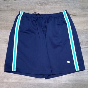 VTG Jerzees Sweat Shorts Blue Sz L Polyester Gym Shorts Made in USA